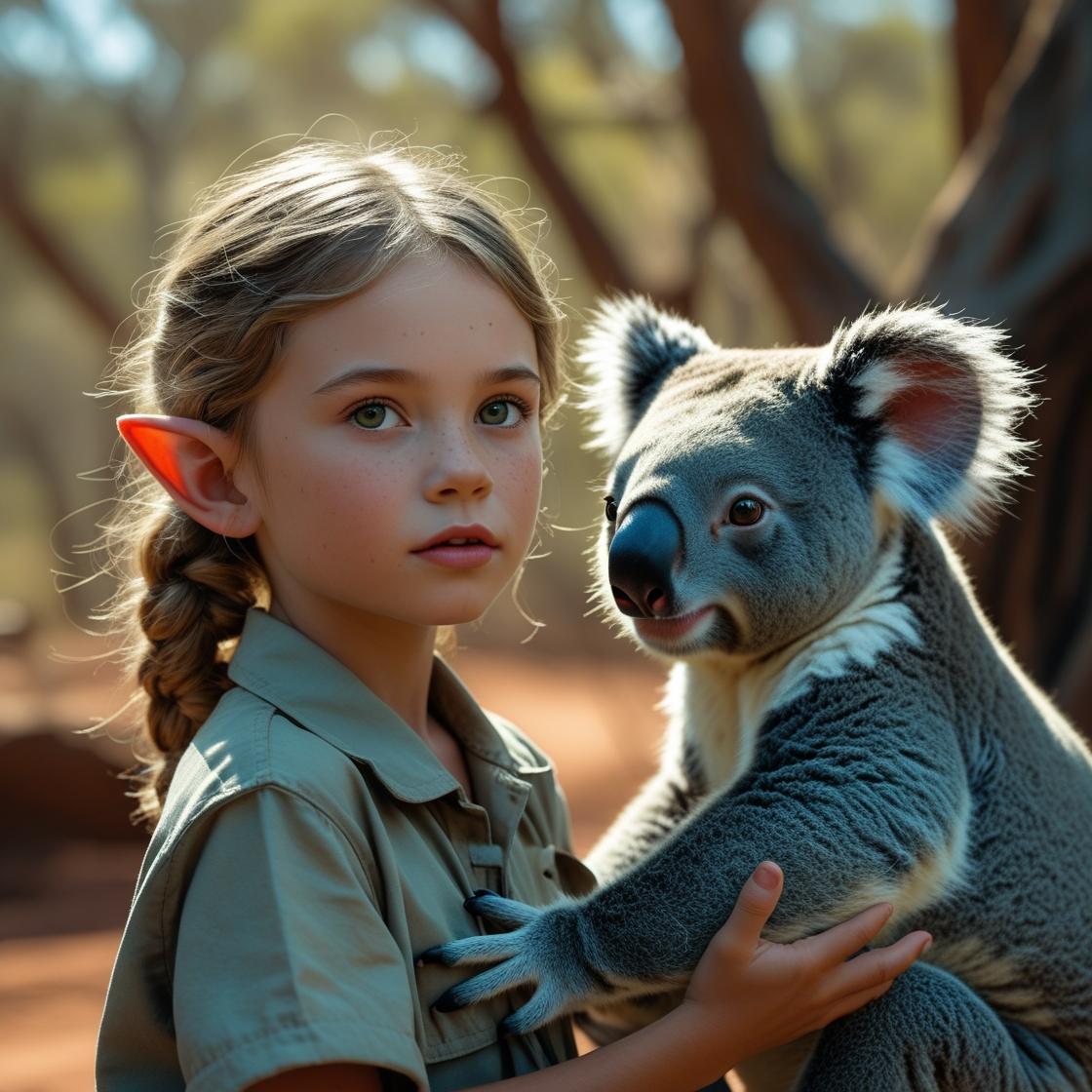 Elf child from australia with koala Mysterieløbet - Mysteriet om Nissernes Stamtræ